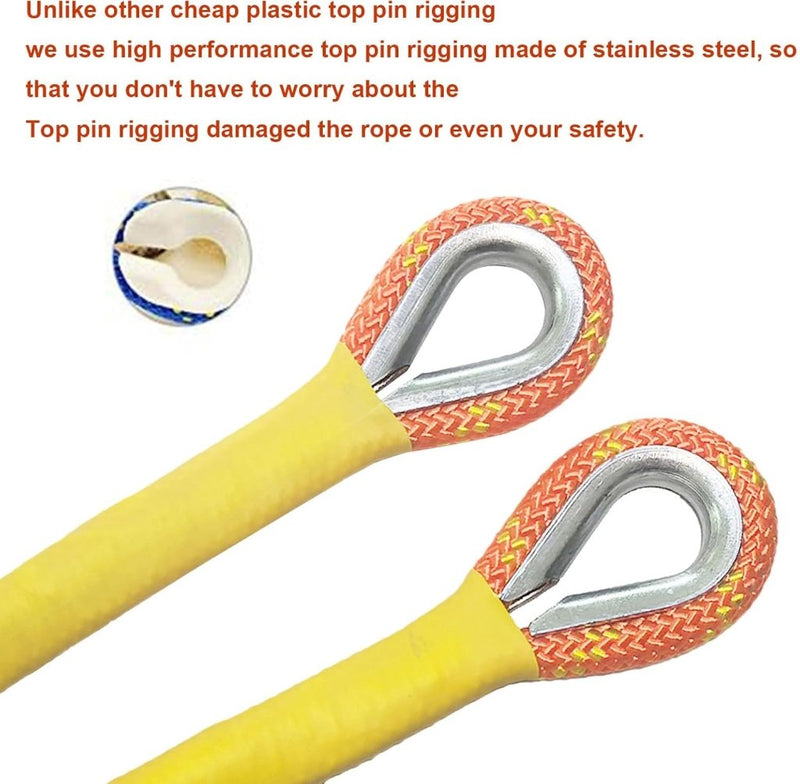 Laad afbeelding in Galerijviewer, Statisch outdoor touw 2 m x 8 mm – nylon touw met 2 stalen haken voor camping en buitengebruik - happygetfit.com
