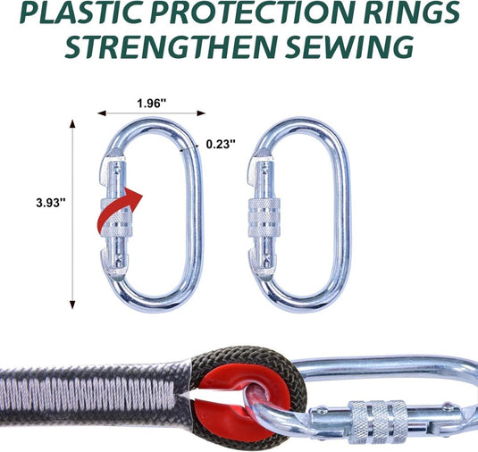 Statisch outdoor touw 30 m x 10 mm – met 2 karabijnhaken voor camping en buitengebruik - happygetfit.com