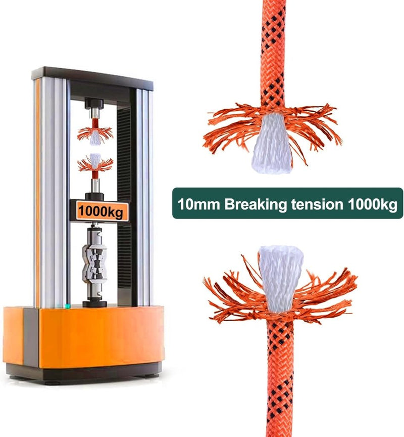 Laden Sie das Bild in Galerie -Viewer, Statisch outdoor touw 30 m x 10 mm – met 2 karabijnhaken voor camping en buitengebruik - happygetfit.com
