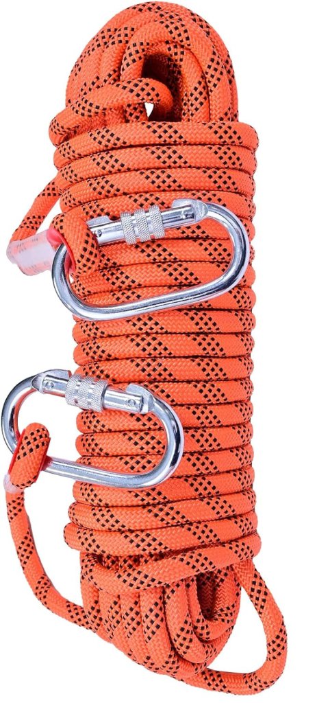Laden Sie das Bild in Galerie -Viewer, Statisch outdoor touw 30 m x 10 mm – met 2 karabijnhaken voor camping en buitengebruik - happygetfit.com
