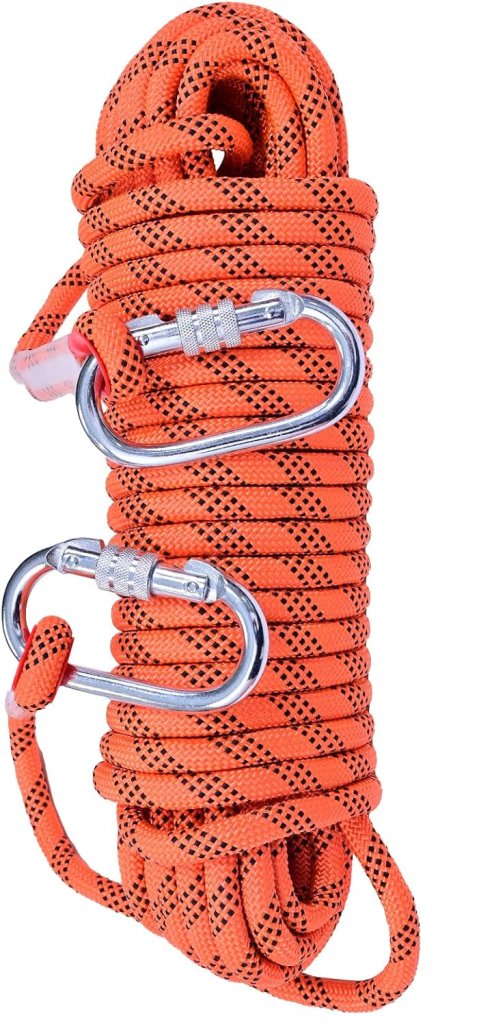 Laden Sie das Bild in Galerie -Viewer, Statisch outdoor touw 30 m x 10 mm – met 2 karabijnhaken voor camping en buitengebruik - happygetfit.com
