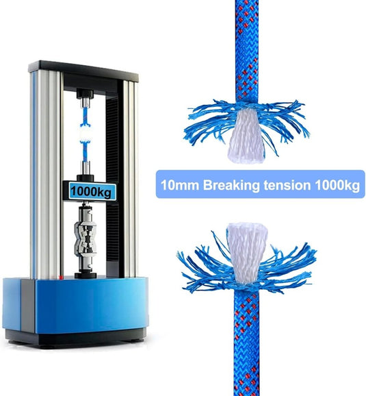 Statisch outdoor touw 30 m x 10 mm – met 2 karabijnhaken voor camping en buitengebruik - happygetfit.com