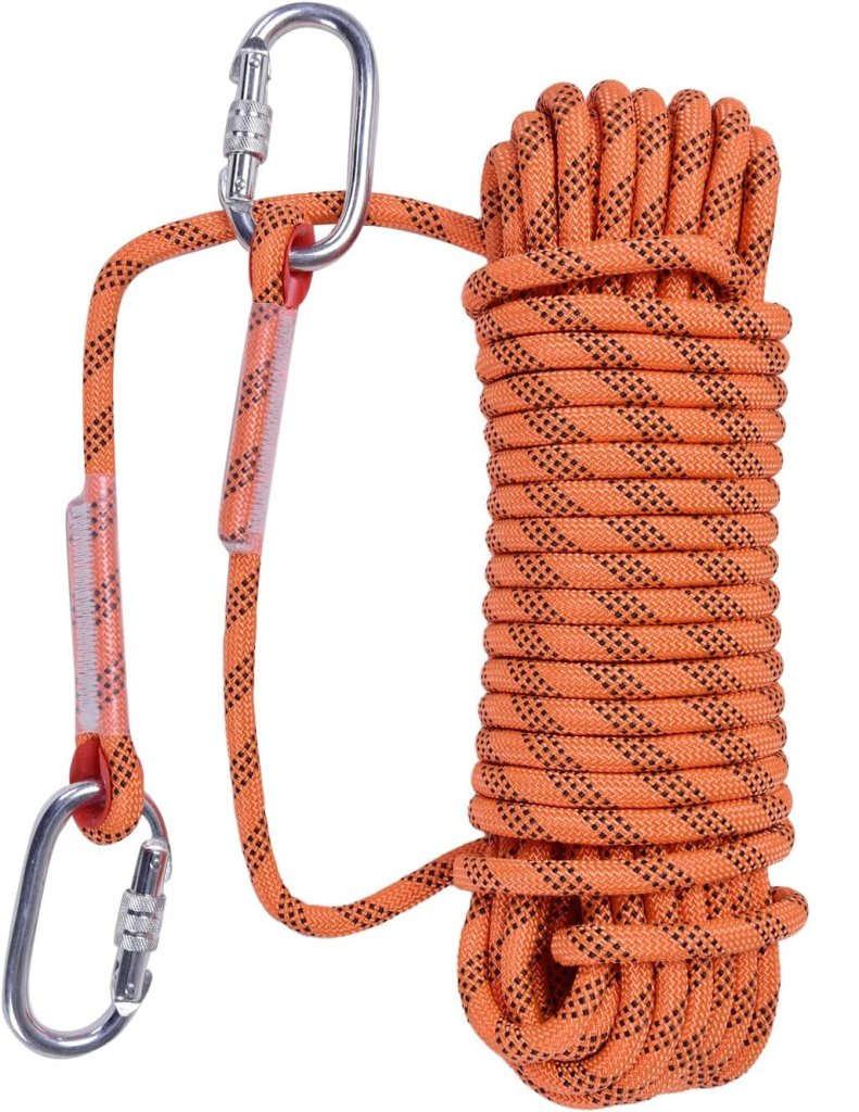 Laden Sie das Bild in Galerie -Viewer, Statisch outdoor touw 30 m x 10 mm – met 2 karabijnhaken voor camping en buitengebruik - happygetfit.com
