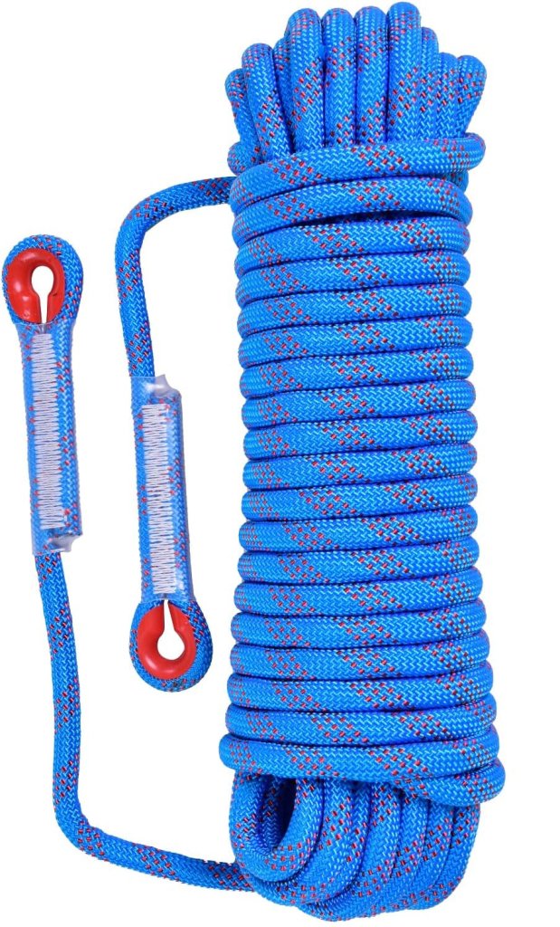 Laden Sie das Bild in Galerie -Viewer, Statisch outdoor touw 30 m x 10 mm – met 2 karabijnhaken voor camping en buitengebruik - happygetfit.com
