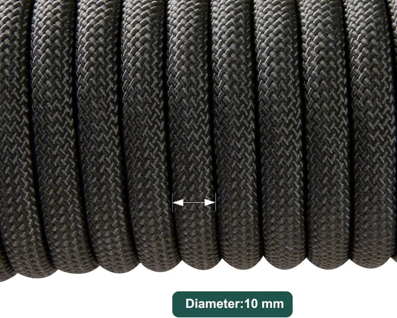 Laden Sie das Bild in Galerie -Viewer, Statisch outdoor touw 30 m x 10 mm – met 2 karabijnhaken voor camping en buitengebruik - happygetfit.com
