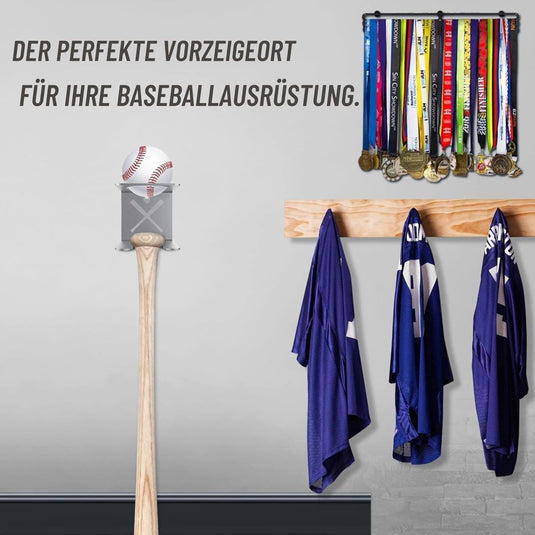 🏆 Stijlvolle roestvrijstalen houder voor honkbalknuppels – strak, sterk en zonder gereedschap te monteren - happygetfit.com