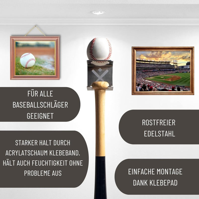 Load image into Gallery viewer, 🏆 Stijlvolle roestvrijstalen houder voor honkbalknuppels – strak, sterk en zonder gereedschap te monteren - happygetfit.com
