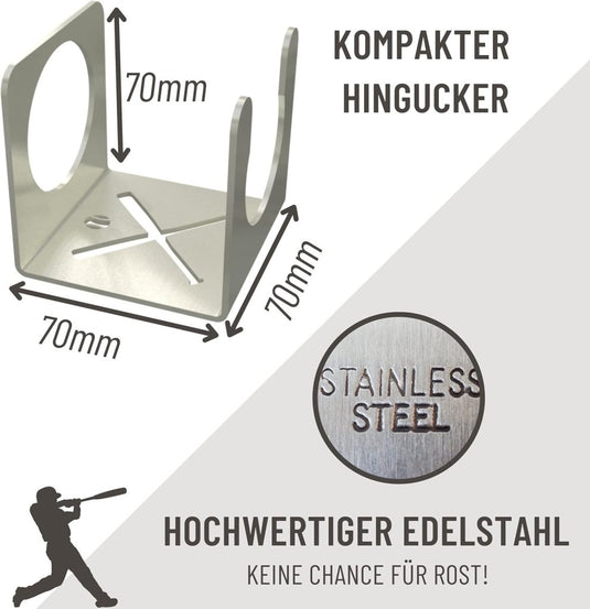 🏆 Stijlvolle roestvrijstalen houder voor honkbalknuppels – strak, sterk en zonder gereedschap te monteren - happygetfit.com