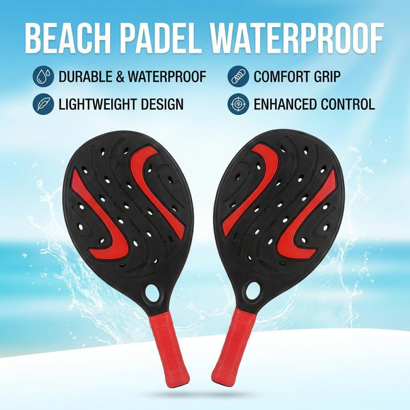Load image into Gallery viewer, Strandracket set met 2 houten rackets en zachte bal - happygetfit.com
