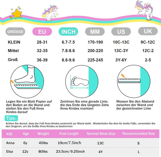 SULIFEEL Rainbow Unicorn Verstelbare zwarte rolschaatsen voor kinderen, met lichtgevende wielen, voor jongens - happygetfit.com
