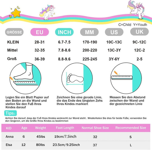 SULIFEEL Rainbow Unicorn Verstelbare zwarte rolschaatsen voor kinderen, met lichtgevende wielen, voor jongens - happygetfit.com