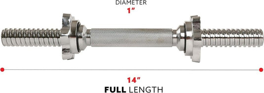 Sunny Health & Fitness 36 cm chromen halterstangset, verstelbare halterstangen met stervergrendeling, geschikt voor 25 mm standaardplaten - STDBH-14 - happygetfit.com