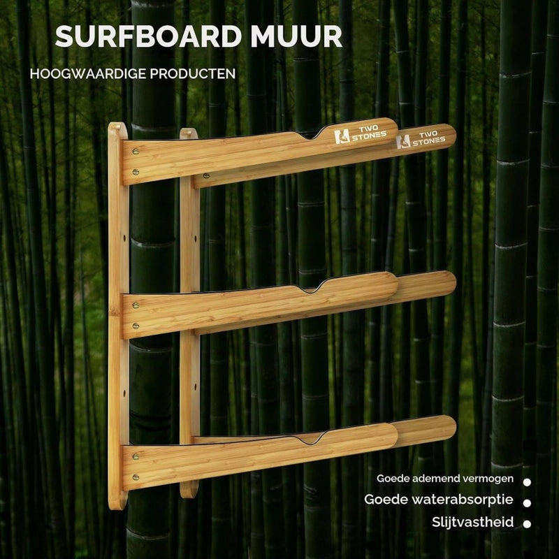 Load image into Gallery viewer, Surfboard wandrek voor 3 boards van staal met schuimbescherming – SUP longboard surfplank houder - happygetfit.com
