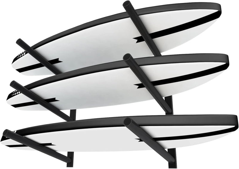 Load image into Gallery viewer, Surfboard wandrek voor 3 boards van staal met schuimbescherming – SUP longboard surfplank houder - happygetfit.com
