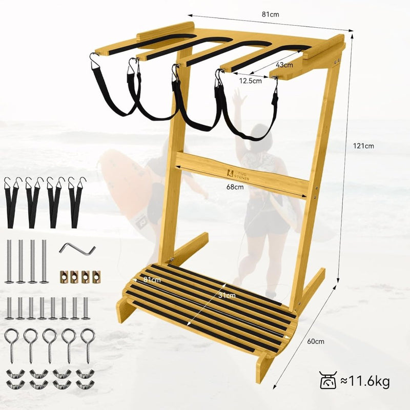 Load image into Gallery viewer, Surfboard wandrek voor 3 boards van staal met schuimbescherming – SUP longboard surfplank houder - happygetfit.com
