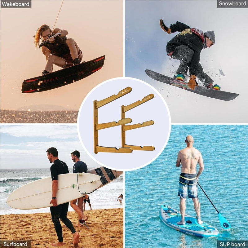 Load image into Gallery viewer, Surfboard wandrek voor 3 boards van staal met schuimbescherming – SUP longboard surfplank houder - happygetfit.com
