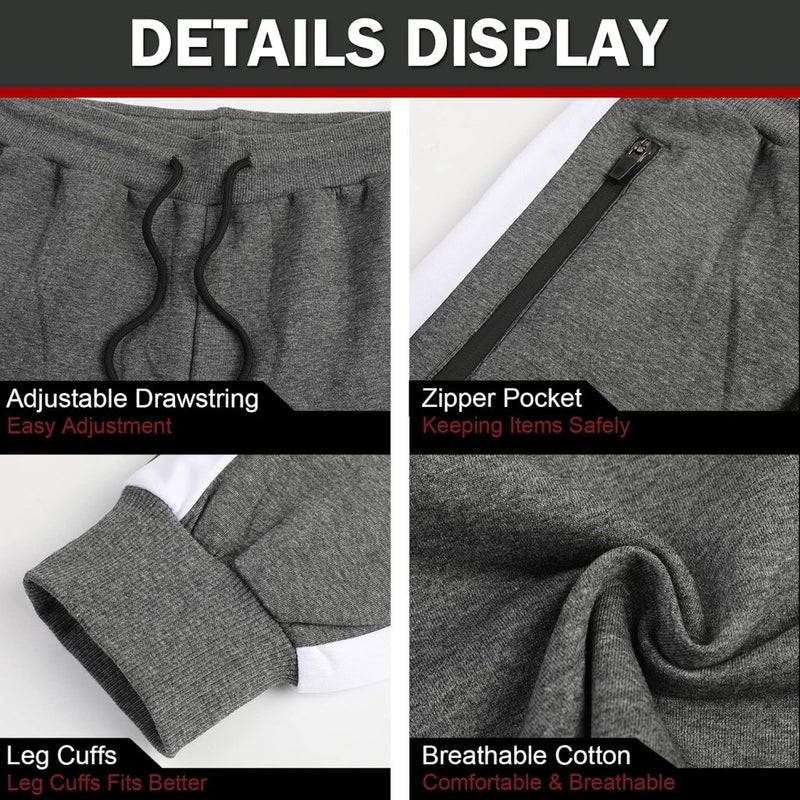 Laad afbeelding in Galerijviewer, Suwangi Joggingbroek voor heren, fitnesssportbroek, joggingbroek, sweatpants, strepen, slim fit, vrijetijdsbroek - happygetfit.com
