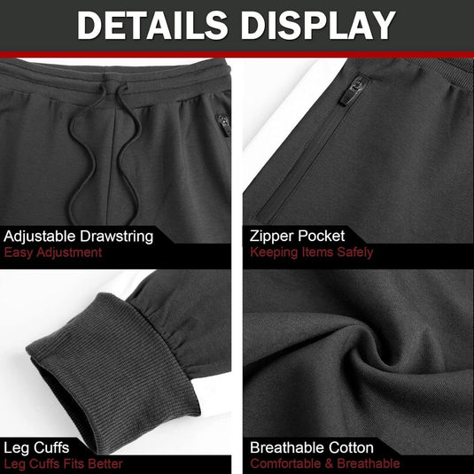 Suwangi Joggingbroek voor heren, fitnesssportbroek, joggingbroek, sweatpants, strepen, slim fit, vrijetijdsbroek - happygetfit.com