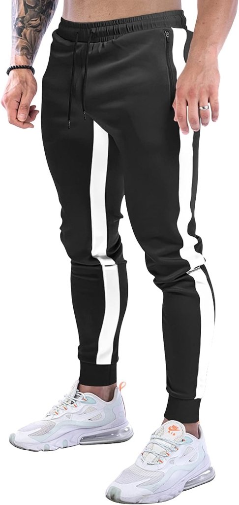 Laad afbeelding in Galerijviewer, Suwangi Joggingbroek voor heren, fitnesssportbroek, joggingbroek, sweatpants, strepen, slim fit, vrijetijdsbroek - happygetfit.com
