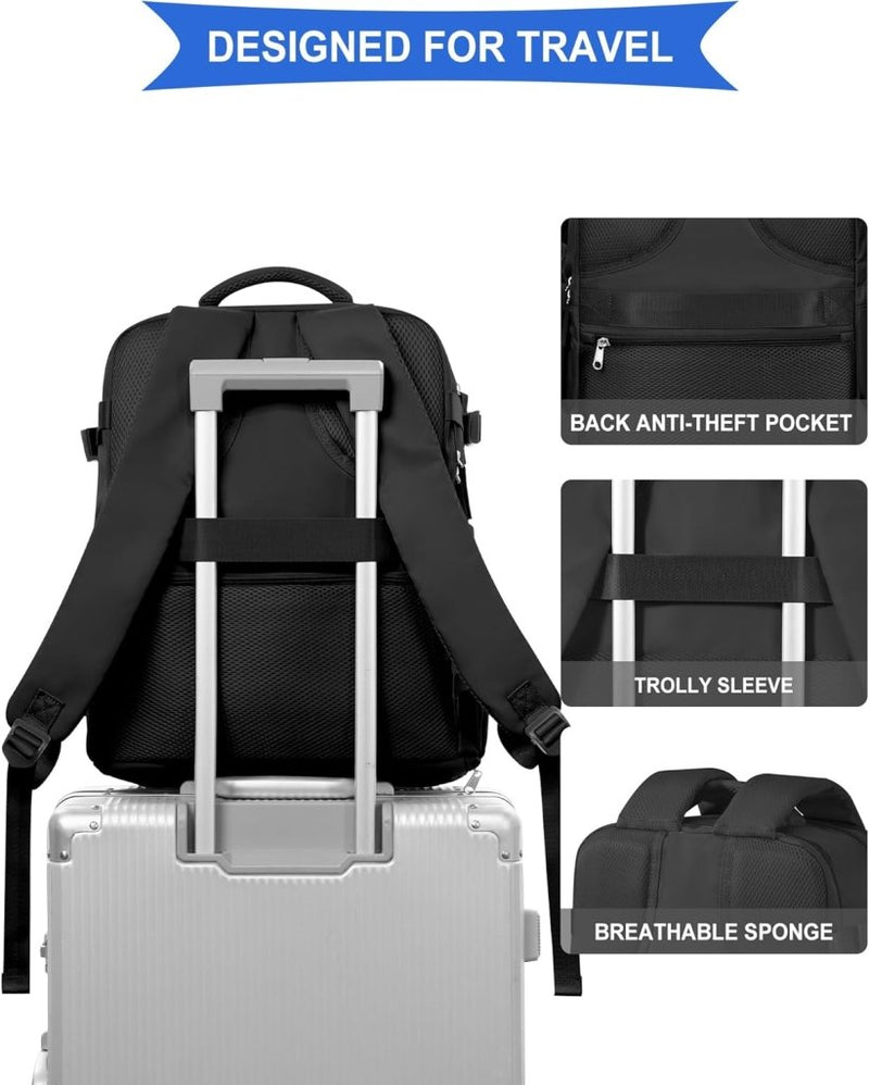 Load image into Gallery viewer, SZLX Grote Reisrugzak Voor Vrouwen,Draagbare Rugzak Voor Mannen,Wandelrugzak,Waterdichte Buitensportrugzak,Casual Daypack,Schooltas,14 duimlaptopcompartiment Met Schoencompartiment - happygetfit.com

