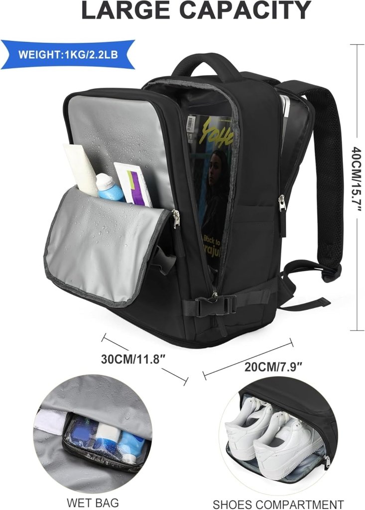 Load image into Gallery viewer, SZLX Grote Reisrugzak Voor Vrouwen,Draagbare Rugzak Voor Mannen,Wandelrugzak,Waterdichte Buitensportrugzak,Casual Daypack,Schooltas,14 duimlaptopcompartiment Met Schoencompartiment - happygetfit.com
