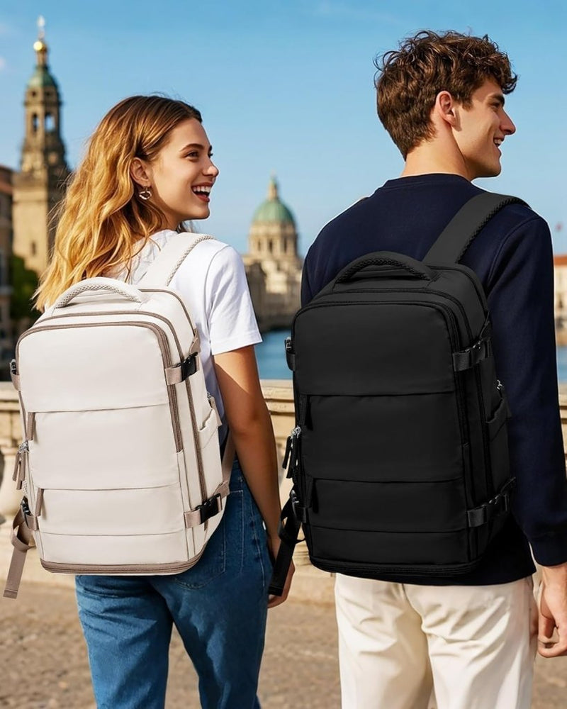 Load image into Gallery viewer, SZLX Grote Reisrugzak Voor Vrouwen,Draagbare Rugzak Voor Mannen,Wandelrugzak,Waterdichte Buitensportrugzak,Casual Daypack,Schooltas,14 duimlaptopcompartiment Met Schoencompartiment - happygetfit.com

