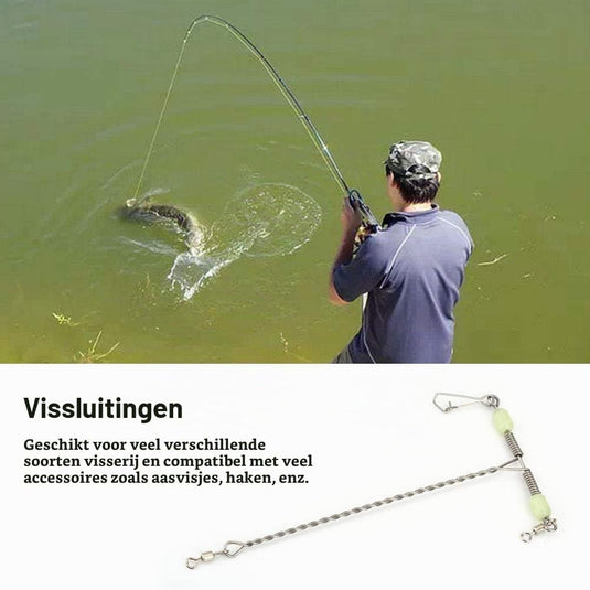 T-vormige vislijn wartels 10 stuks van roestvrij staal met draaibare connector – viswartels – zeevisaccessoires - happygetfit.com