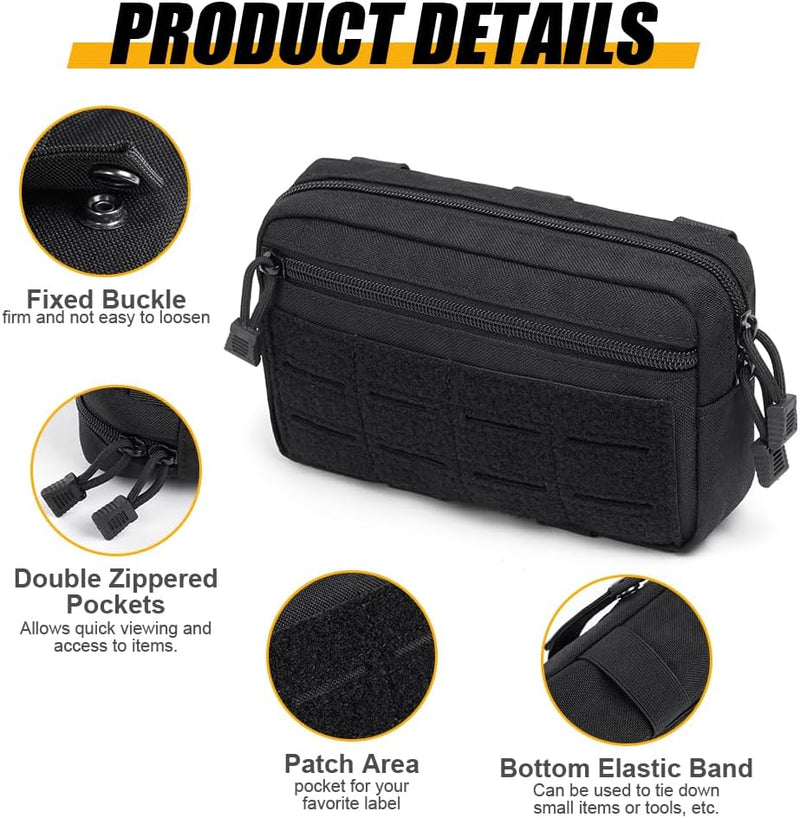 Bild im Galerie-Viewer laden, Tactische MOLLE opbergtas 20 x 12 x 5 cm van slijtvast 600D Oxford met meerdere vakken en riembevestiging – uitrustingstas – outdooraccessoires - happygetfit.com
