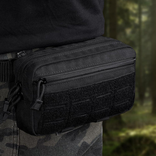 Tactische MOLLE opbergtas 20 x 12 x 5 cm van slijtvast 600D Oxford met meerdere vakken en riembevestiging – uitrustingstas – outdooraccessoires - happygetfit.com