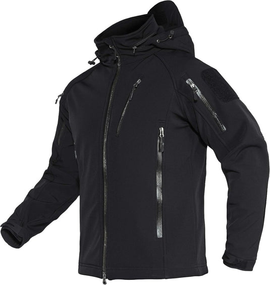 TACVASEN Softshell Herenjack Waterafstotend Militair Jack Warm Outdoorjack met Meerdere Ritszakken - happygetfit.com