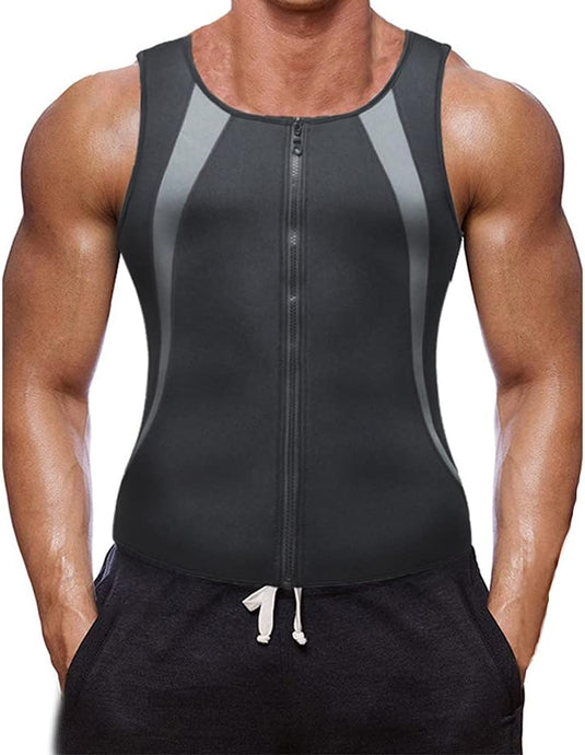 Tank Sauna Vest Absorbeert voor Gewichtsverlies Shapewear, Vetverbranding voor Gewichtsverlies Body Shaper, Bodybuilding, Gym Running Sportvest - happygetfit.com