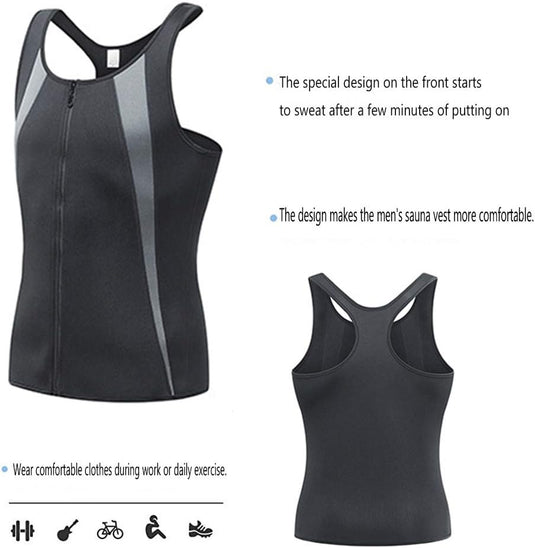 Tank Sauna Vest Absorbeert voor Gewichtsverlies Shapewear, Vetverbranding voor Gewichtsverlies Body Shaper, Bodybuilding, Gym Running Sportvest - happygetfit.com