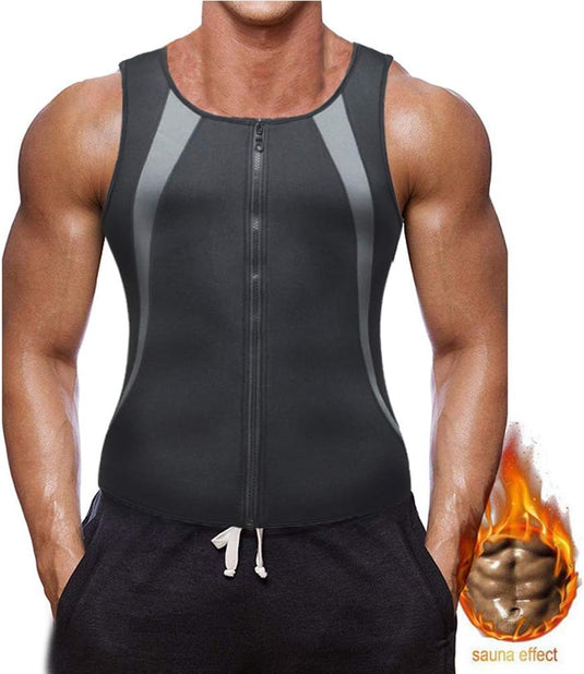 Tank Sauna Vest Absorbeert voor Gewichtsverlies Shapewear, Vetverbranding voor Gewichtsverlies Body Shaper, Bodybuilding, Gym Running Sportvest - happygetfit.com