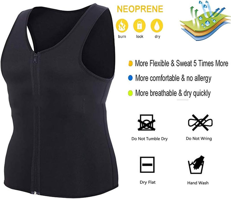 Laden Sie das Bild in Galerie -Viewer, Tank Sauna Vest Absorbeert voor Gewichtsverlies Shapewear, Vetverbranding voor Gewichtsverlies Body Shaper, Bodybuilding, Gym Running Sportvest - happygetfit.com
