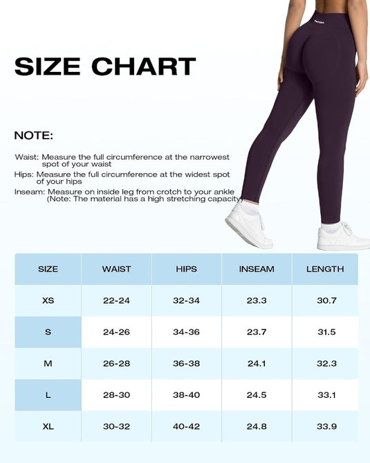 TAYOEA Compressie Sportlegging voor dames Yoga Lange Slim Fit Fitness Gymbroek Ondoorzichtige Scrunch Butt Yogabroek Naadloos Push-up Hoge taille Workout Fitness Jogging - happygetfit.com