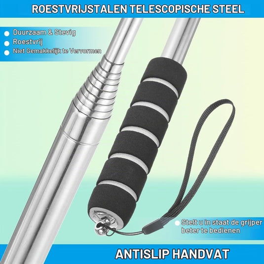 Telescopische golfbal retriever 43-274 cm van roestvrij staal – golfbalvanger – golf accessoires - happygetfit.com