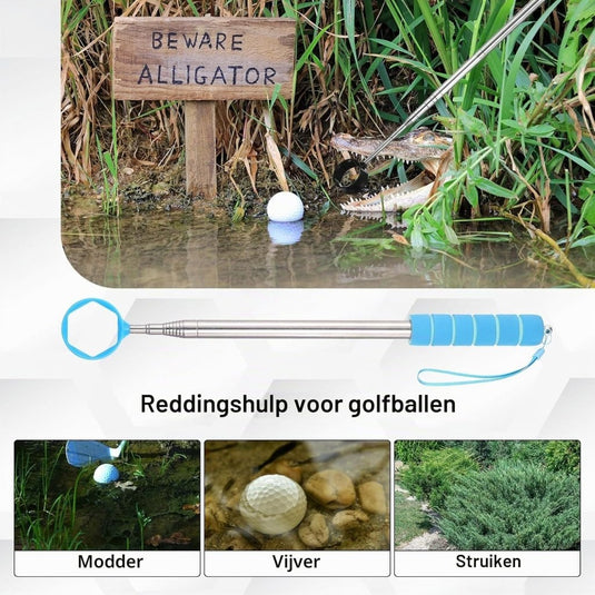 Telescopische golfbal retriever 43-274 cm van roestvrij staal – golfbalvanger – golf accessoires - happygetfit.com