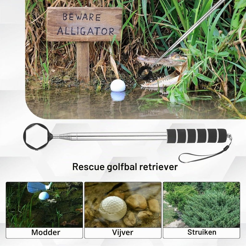 Chargez l'image dans la visionneuse de la galerie, Telescopische golfbal retriever 43-274 cm van roestvrij staal – golfbalvanger – golf accessoires - happygetfit.com
