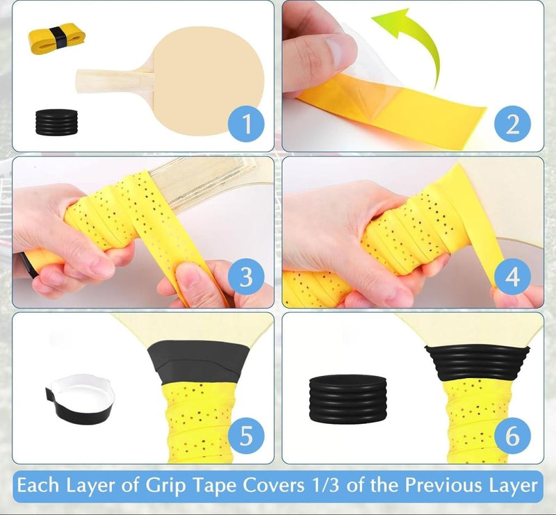 Laad afbeelding in Galerijviewer, Tennis grip tape set 10 stuks met siliconen ringen - happygetfit.com
