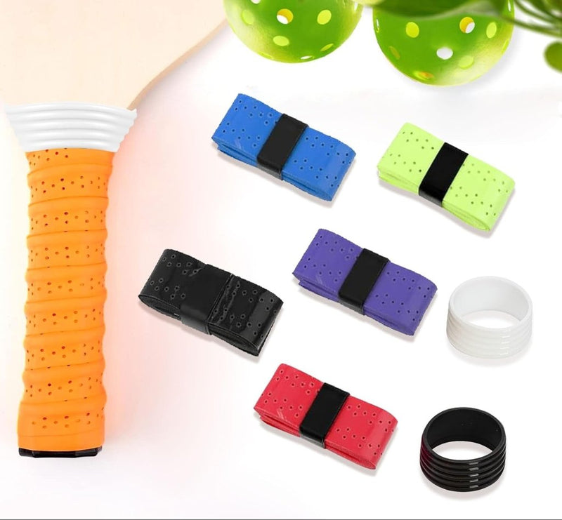 Laad afbeelding in Galerijviewer, Tennis grip tape set 10 stuks met siliconen ringen - happygetfit.com
