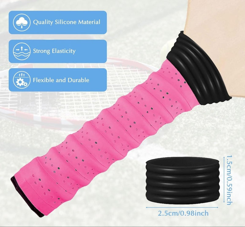 Laad afbeelding in Galerijviewer, Tennis grip tape set 10 stuks met siliconen ringen - happygetfit.com
