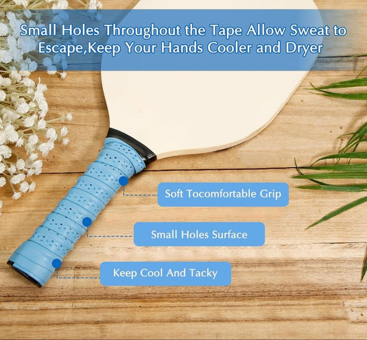Tennis grip tape set 10 stuks met siliconen ringen - happygetfit.com