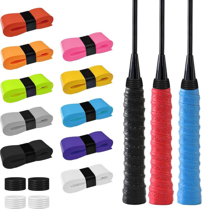 Laad afbeelding in Galerijviewer, Tennis grip tape set 10 stuks met siliconen ringen - happygetfit.com
