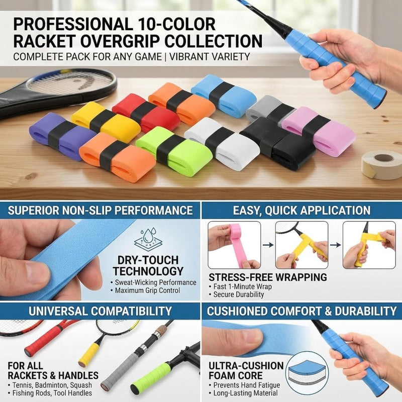 Laad afbeelding in Galerijviewer, Tennis gripband set 10 stuks multicolor - happygetfit.com
