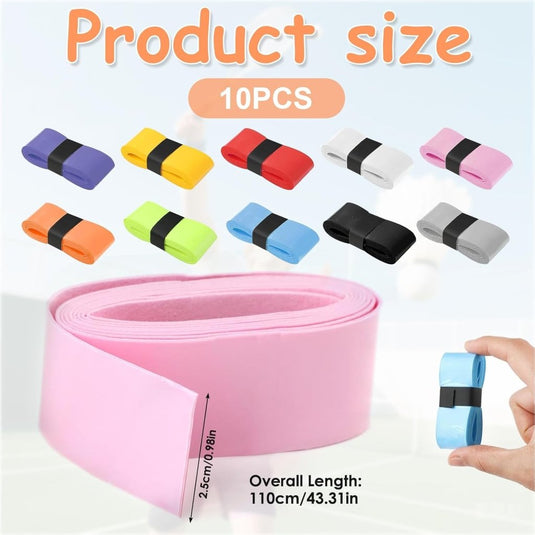 Tennis gripband set 10 stuks multicolor - happygetfit.com