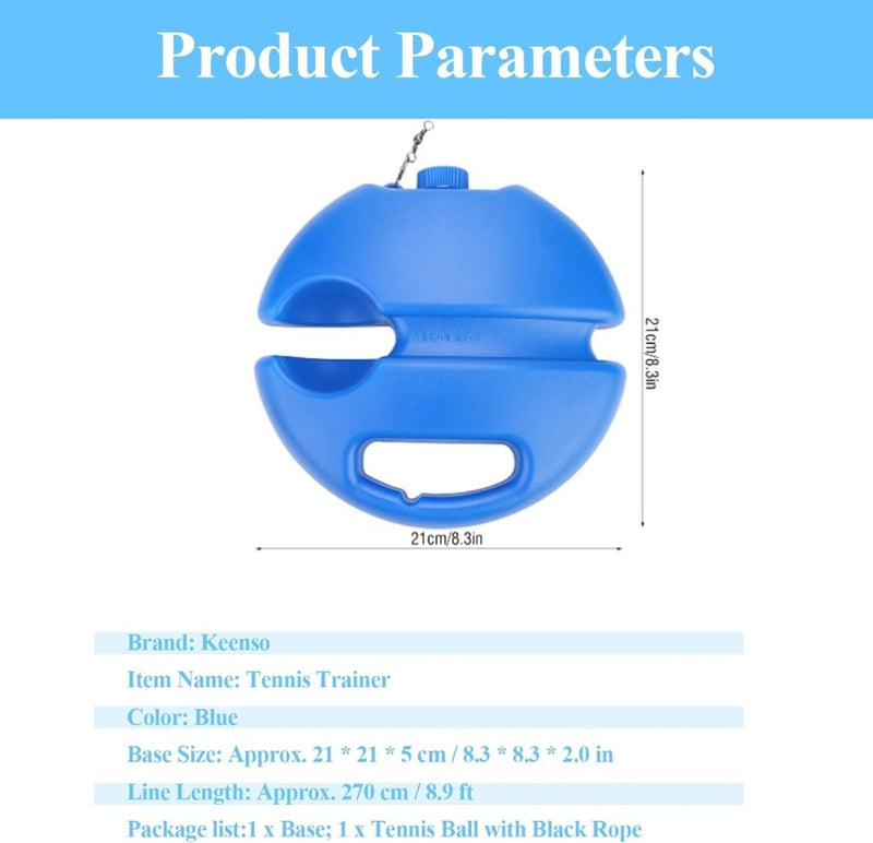 Chargez l'image dans la visionneuse de la galerie, Tennis trainer met reboundbal en basis blauw - happygetfit.com
