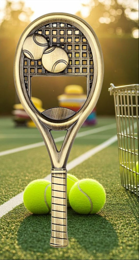 Tennisracket flesopener brons - happygetfit.com
