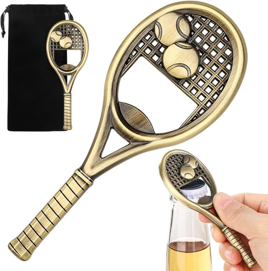Tennisracket flesopener brons - happygetfit.com