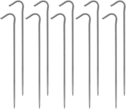 Tentharingen 6 stuks van titanium 169 mm met haakvormige kop – tentverankering – kampeeruitrusting - happygetfit.com