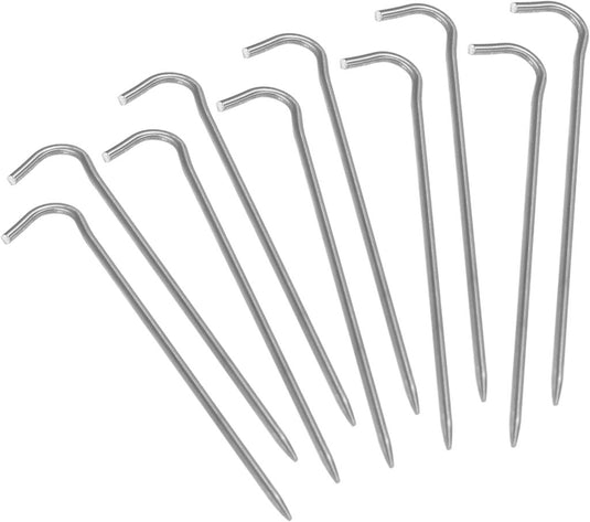 Tentharingen 6 stuks van titanium 169 mm met haakvormige kop – tentverankering – kampeeruitrusting - happygetfit.com